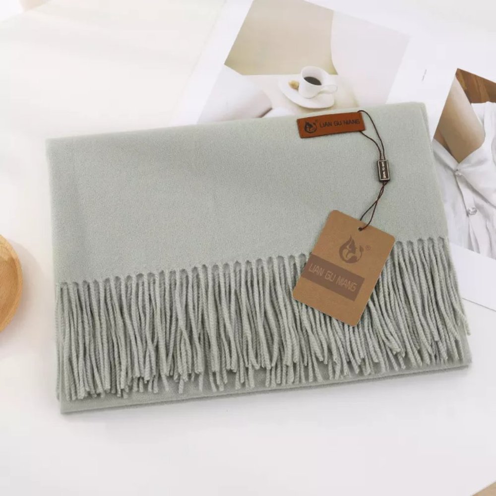 Cashmere Feel Solid Scarf, Luxurious Long Extra Large Women Men shawl.